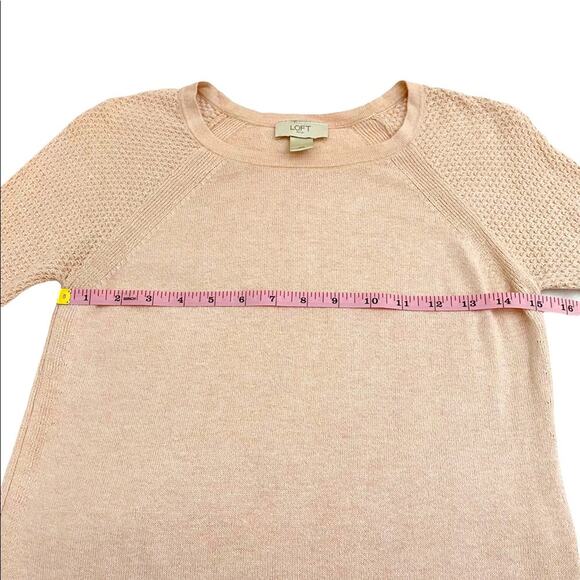 Ann Taylor Loft Factory Light Pink Textured Sleeves Sweater, Size XS - Picture 7 of 9